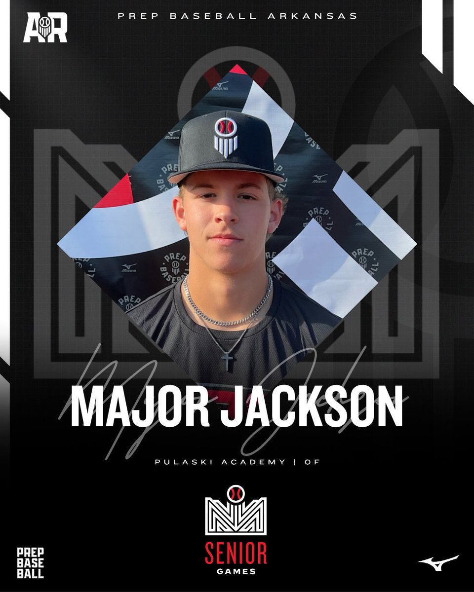 PrepBaseballAR's tweet image. 𝗜𝗡𝗩𝗜𝗧𝗘 𝗔𝗖𝗖𝗘𝗣𝗧𝗘𝗗 ✅

OF Major Jackson (Pulaski Academy) is locked to represent Team Arkansas at the 2025 Prep Baseball Central Super Senior Games in Kansas City! #CSSrG25

👤: loom.ly/NfJUfGI // @Majorjackson45
