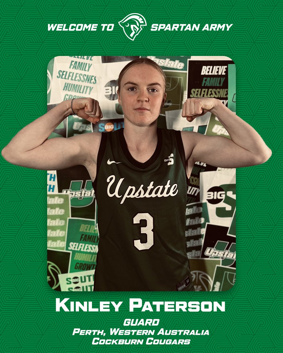 ⚔️ 𝑾𝒆𝒍𝒄𝒐𝒎𝒆 𝒕𝒐 𝒕𝒉𝒆 𝑺𝒑𝒂𝒓𝒕𝒂𝒏 𝑨𝒓𝒎𝒚 ⚔️

Welcome to Upstate Kinley!

She hails from Perth, Western Australia and competed for the Cockburn Cougars. With Cockburn, she helped the club to an NBL One West Championship.

🔗 | brnw.ch/21wUjp1

#SpartanArmy ⚔️