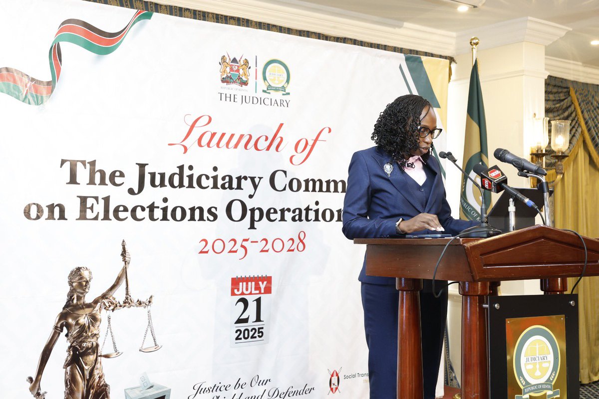 FaithOdhiambo8's tweet image. I joined @CJMarthaKoome and other institutional leaders at the launch of the Judiciary Committee on Elections (JCE) Operational Plan 2025–2028. This Plan represents the Judiciary’s strategic approach to electoral dispute management, establishing frameworks for institutional…