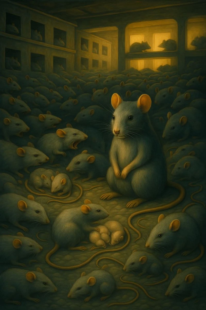 In 1968, American ethologist John B. Calhoun launched one of the most haunting experiments in behavioral science. He called it "Universe 25" — a supposed rodent utopia designed to test what would happen in a world without struggle.

Calhoun built a self-contained "mouse heaven"