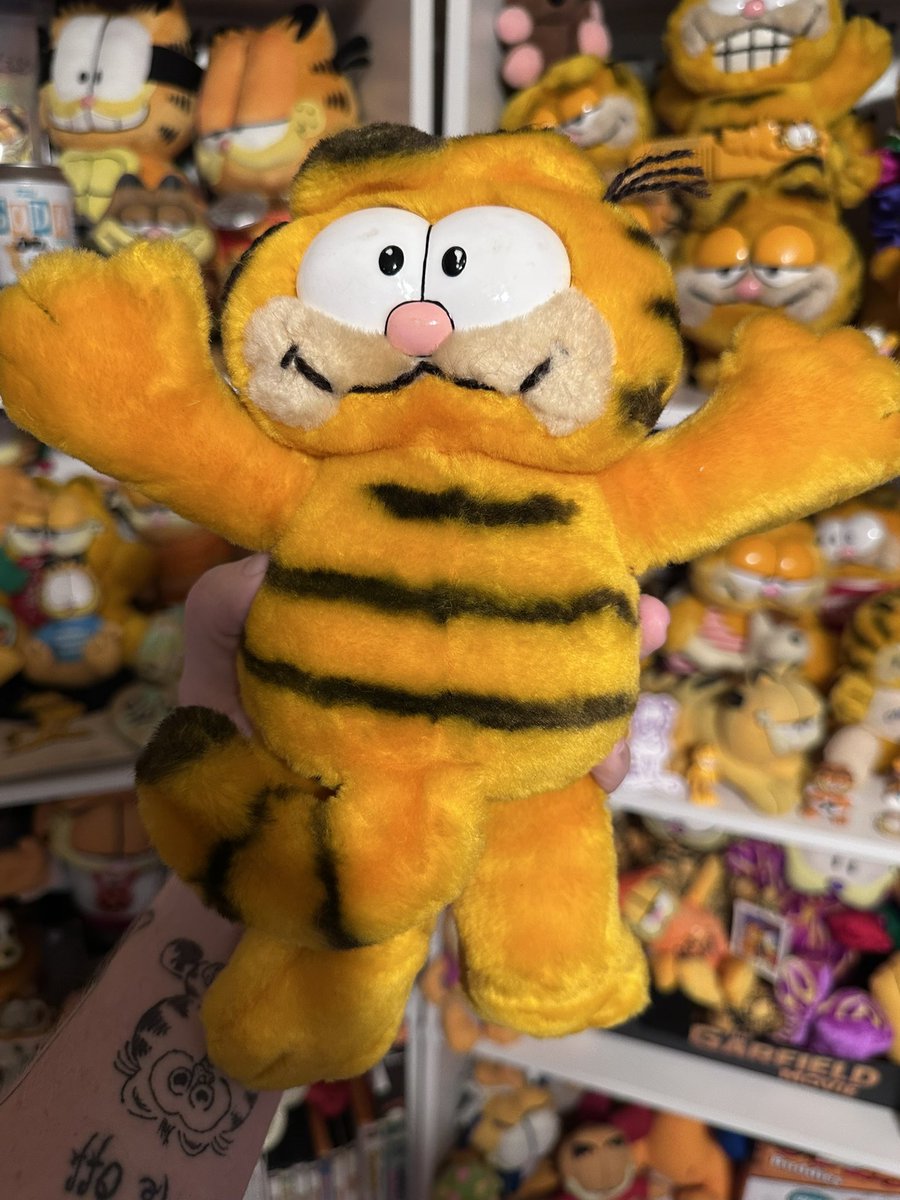 GarfieldTeacher's tweet image. Got this rare Garfield in today! He has a spinning head with two expressions!