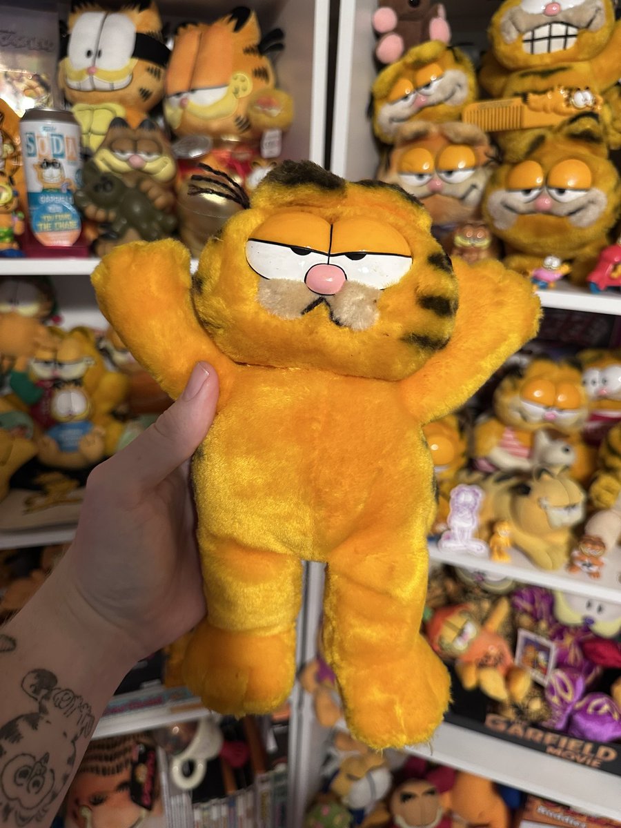 GarfieldTeacher's tweet image. Got this rare Garfield in today! He has a spinning head with two expressions!