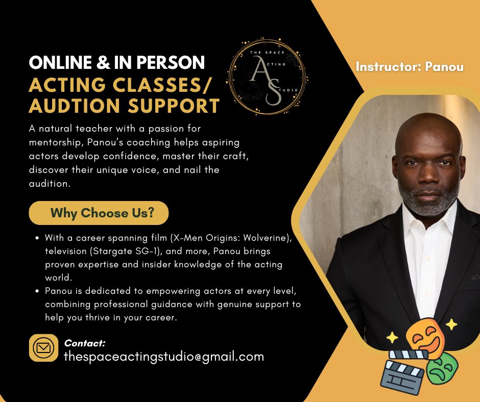 If you’re serious about acting, Panou is the coach who will guide you to your best. To book a session or for more information email us at thespaceactingstudio@gmail.com 
#thespaceactingstudio #acting #actingcoach #online #film #movies #audition #auditionseason #Panou