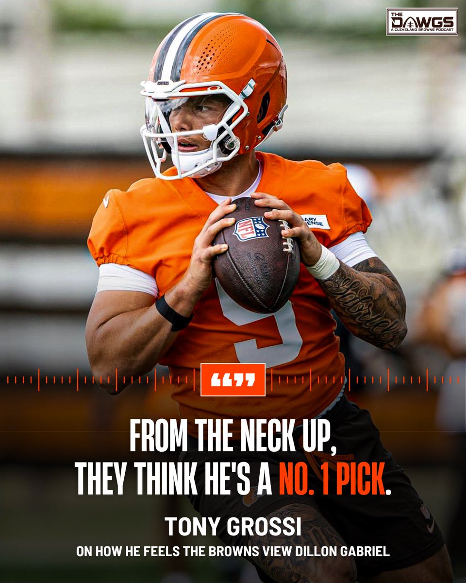 thedawgspodcast's tweet image. Tony Grossi shared how he believes the Browns view their rookie QB.
“They are intrigued with Dillon Gabriel. They think from the neck up, he's a No. 1 pick.”
What are the chances Gabriel starts Week 1?