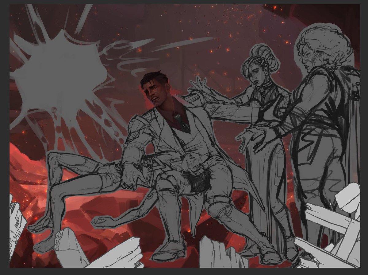 AloeVieraB's tweet image. Feels so good to finally get some hours into the painting of this piece!!
I'm recreating this classic painting of Achilles refusing to leave the dead body of Patroclus 💔
#arcane #arcaneart #jayvik #jayvikart #jaycetalis #viktorarcane #viktor #jayce #WIP