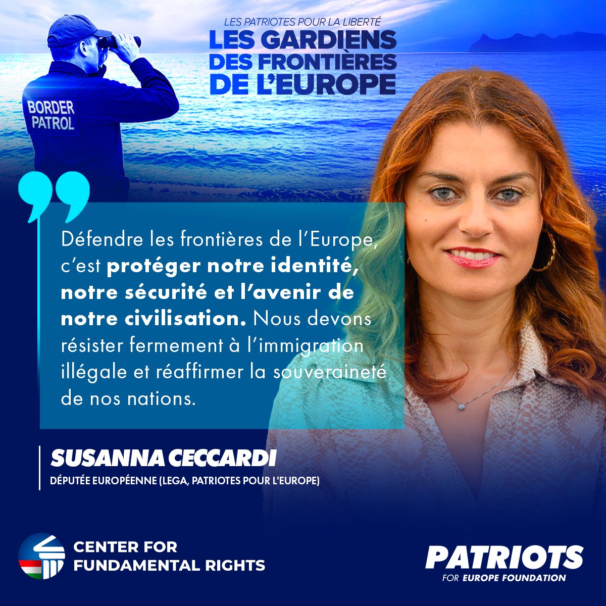 PfEFoundation's tweet image. The second panel at the Guardians of Europe’s Borders conference has just begun in Rome.
Theme: How to reclaim national sovereignty stolen by Brussels’ technocracy.
In a powerful speech, MEP @SusannaCeccardi (@Lega_Ue , @PatriotsEP) reminds the audience:
“Defending Europe’s…