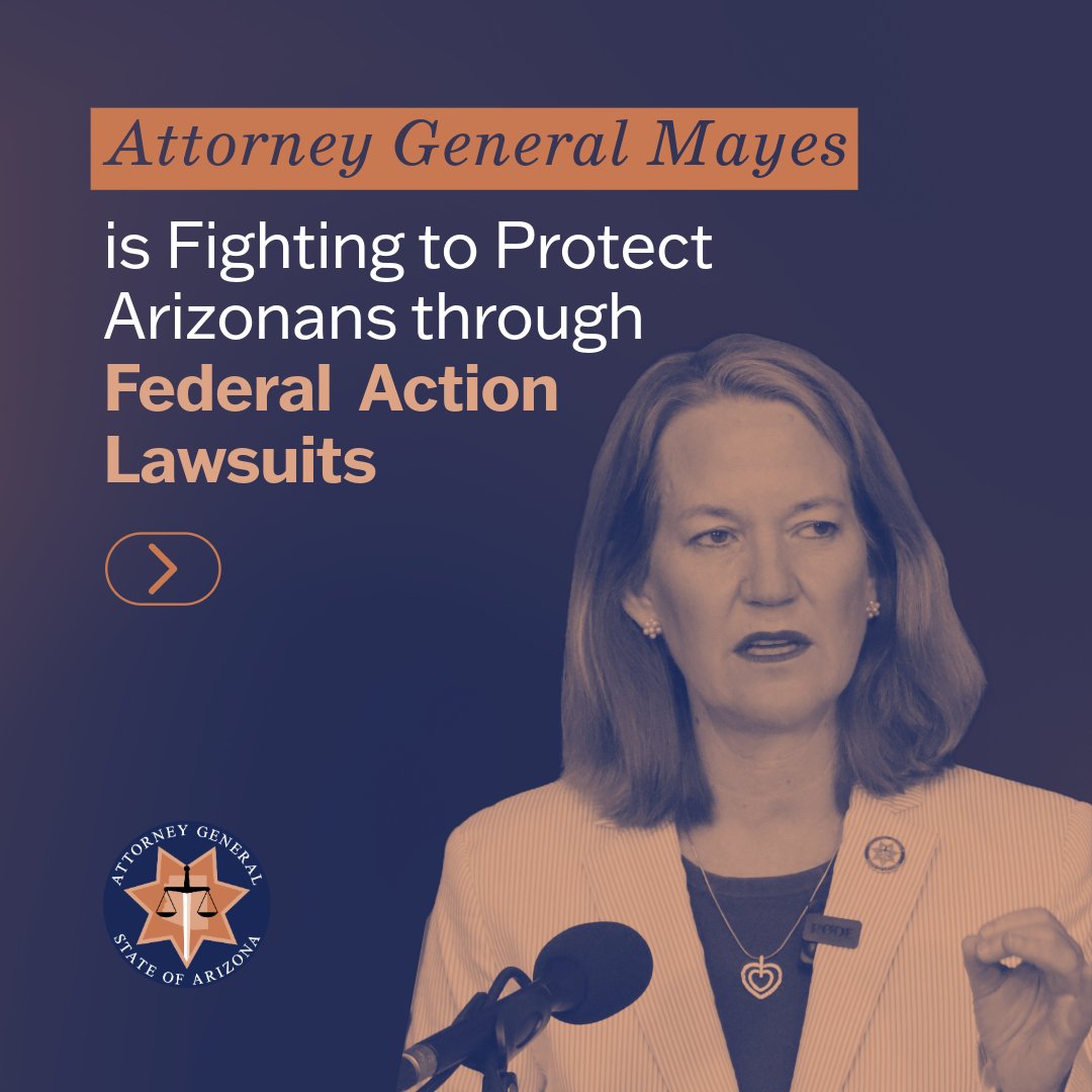 AZAGMayes's tweet image. Trump’s illegal actions continue to raise prices for Arizona families. Stay updated as we prove Trump and other administration officials are not above the law at azag.gov/media/lawsuits.