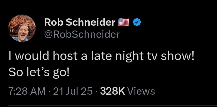 theliamnissan's tweet image. Replacing Stephen Colbert with Rob Schneider would be like the 4th sign of the apocalypse