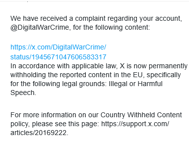 DigitalWarCrime's tweet image. This post is illegal in Europe?
Are you fucking kidding me?