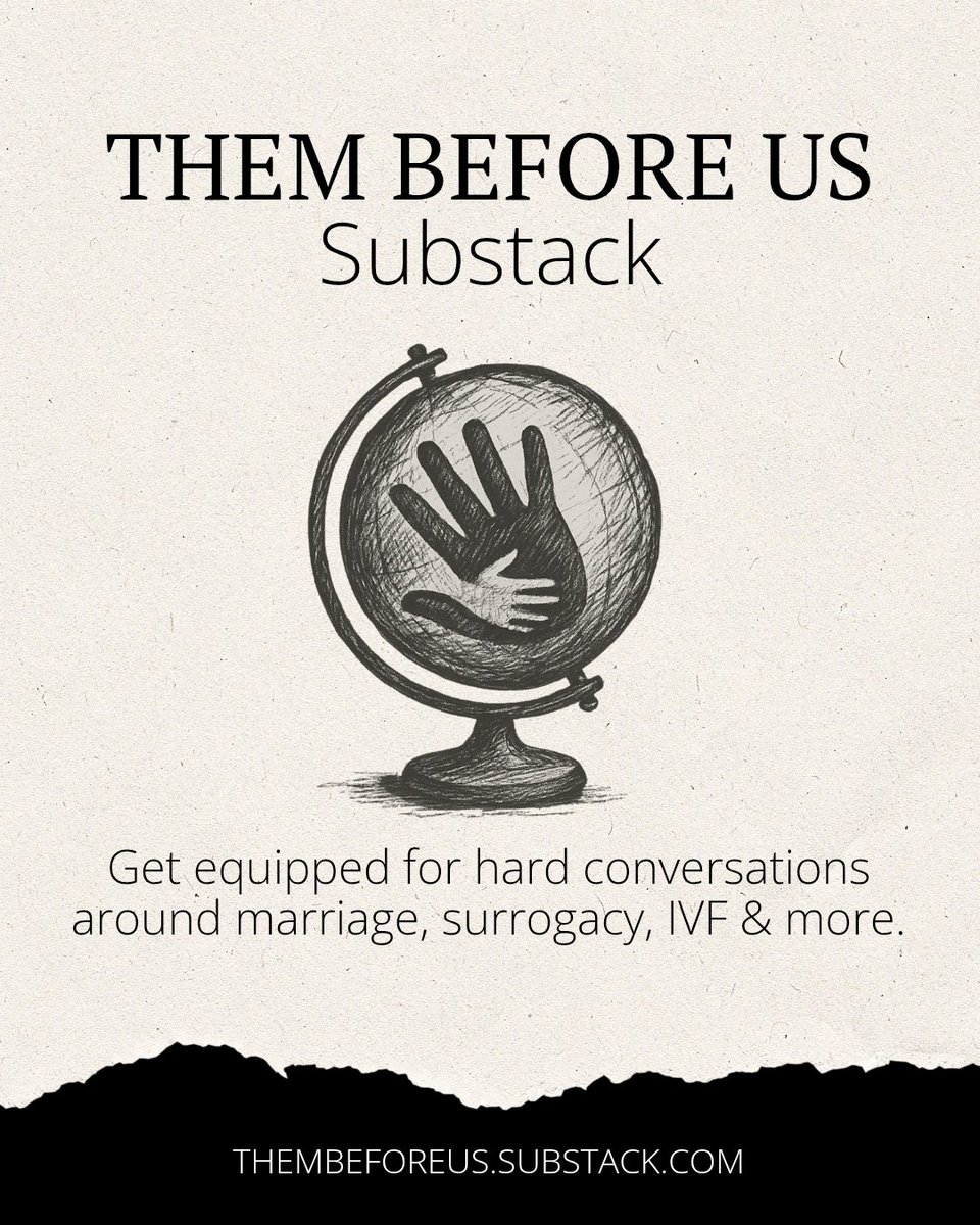 ThemBeforeUs's tweet image. Have you ever faced a question about surrogacy, donor conception, or IVF that you weren't sure how to answer? Subscribe to our #ThemBeforeUs substack, and you'll feel equipped for every convo around marriage, family structure, and reproductive tech.
Thembeforeus.substack.com