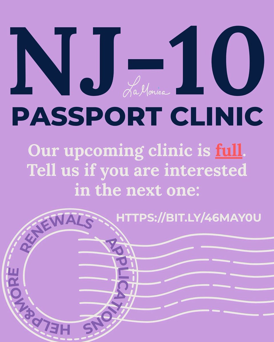 RepLaMonica's tweet image. As a reminder: Thursday’s Passport Clinic is at capacity. While we have no more space at *this* event, you can visit the link below to sign up to receive updates as future events open up!
bit.ly/46mAy0u