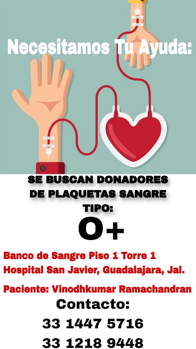 CEPAD_AC's tweet image. 🔴 ¡Necesitamos tu apoyo!
Desde el CEPAD solicitamos su apoyo solidario. Una compañera defensora de derechos humanos, atraviesa un momento difícil; su esposo se encuentra grave de salud y necesita con urgencia la donación de plaquetas tipo 0+.
En caso de contar con este tipo de…