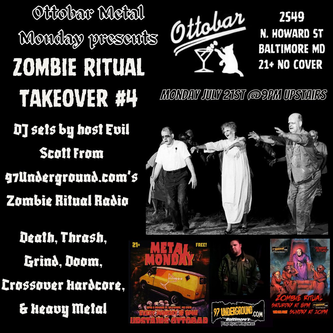Zombie Ritual Radio (@zombieritual97) on Twitter photo Evil Scott is taking over <a href="/ottobuddy/">ottobar</a> #Ottobar Metal Monday #tonight 9pm in Baltimore! Have some killer <a href="/97underground/">97Underground.com</a> merch to give away as well as some <a href="/burningwitches_/">Burning Witches</a> tix so get down to the club! <a href="/ITHERETWEETER1/">theretweeter</a> <a href="/AmilkarR82/">๐๐ฌ๐ฉ๐ฉ๐ฌ๐ด๐ฆ๐ซ๐ค ๐๐ฌ๐ฆ๐ ๐ข ๐๐ณ ๐๐ข๐๐ฑ๐ฅ</a> <a href="/backoftherack97/">The Back Of The Rack- Michael Spedden Show-97 UG</a> <a href="/GregDabbs12/">Dr Satan Legendary Metal radio and promotion</a> <a href="/DMTMPromo/">Death & Thrash Metal Promotion</a> Evil Scott is taking over <a href="/ottobuddy/">ottobar</a> #Ottobar Metal Monday #tonight 9pm in Baltimore! Have some killer <a href="/97underground/">97Underground.com</a> merch to give away as well as some <a href="/burningwitches_/">Burning Witches</a> tix so get down to the club! <a href="/ITHERETWEETER1/">theretweeter</a> <a href="/AmilkarR82/">๐๐ฌ๐ฉ๐ฉ๐ฌ๐ด๐ฆ๐ซ๐ค ๐๐ฌ๐ฆ๐ ๐ข ๐๐ณ ๐๐ข๐๐ฑ๐ฅ</a> <a href="/backoftherack97/">The Back Of The Rack- Michael Spedden Show-97 UG</a> <a href="/GregDabbs12/">Dr Satan Legendary Metal radio and promotion</a> <a href="/DMTMPromo/">Death & Thrash Metal Promotion</a>