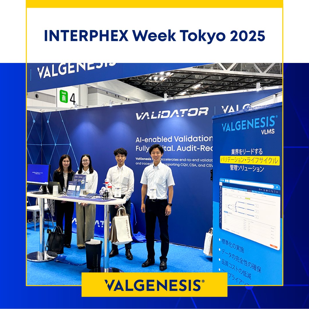 INTERPHEX Week Tokyo 2025 was amazing!🎉Huge thanks to our partners Hitachi and VALIDATOR K.K., and to everyone who stopped by - it was unforgettable! Did you meet VAL 🤖, our AI-powered Validation Assistant? 👉hubs.ly/Q03y4Lpj0