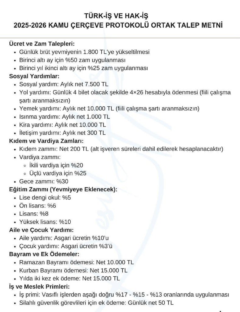 Tüm konfederasyonlara ve çalışma Bakanlığına sesleniyoruz taleplerimiz bunlar lütfen altına düşmeyin 
<a href="/hakiskonf/">HAKİŞ KONFEDERASYONU</a> <a href="/turkiskonf/">TÜRK-İŞ</a> <a href="/isikhanvedat/">Prof. Dr. Vedat Işıkhan</a>