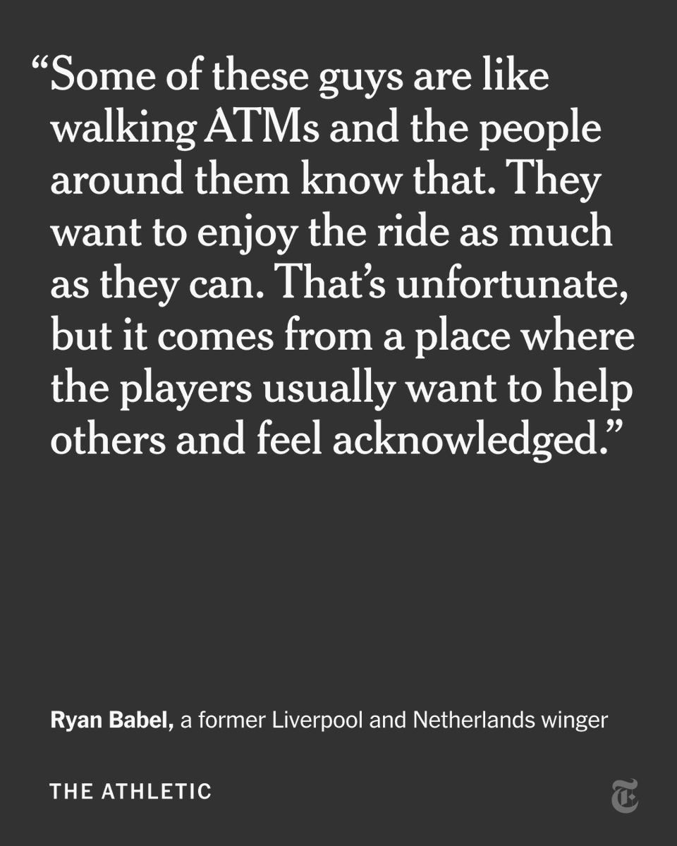 nytimes's tweet image. From @TheAthleticFC: Soccer stars earn vast amounts of money. Why do so many go bankrupt? Having a well-paid career is no guarantee of avoiding financial hardships. nyti.ms/46gWdqX