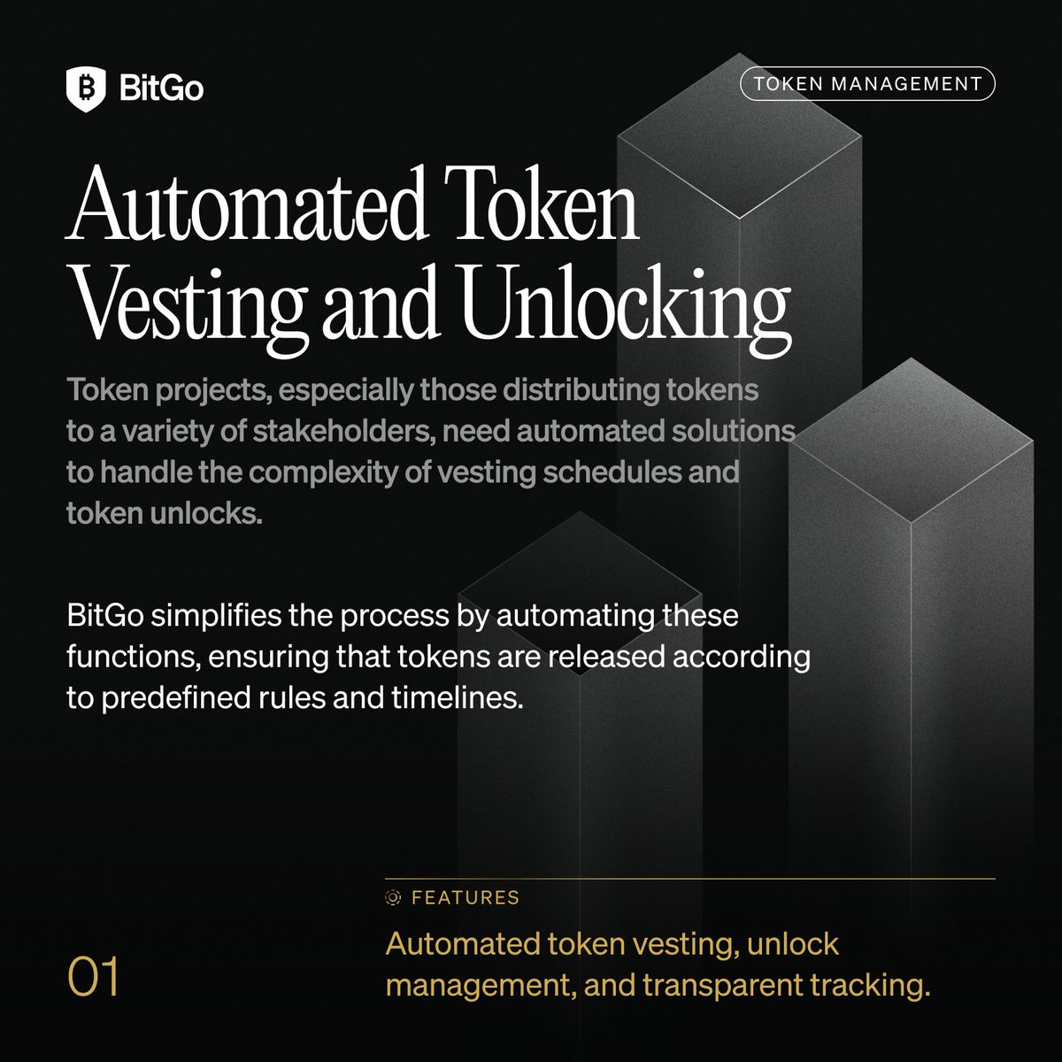 BitGo's tweet image. Vesting schedules don’t need to be spreadsheets and crossed fingers.
With BitGo’s automated token management tools, projects can unlock tokens for investors, teams, and communities on time, every time.
🔐 Automate vesting
🔓 Streamline unlocks
🧾 Stay audit-ready
Learn more 👉…
