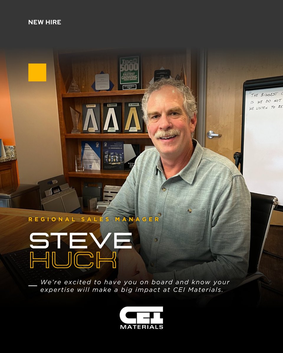 🚨 New Hire Alert: Please join us in welcoming Steven R. Huck as Regional Sales Manager – West, based in Denver, Colorado. With deep experience in construction and sales leadership, Steve brings a people-first approach to building strong client relationships and driving strategic