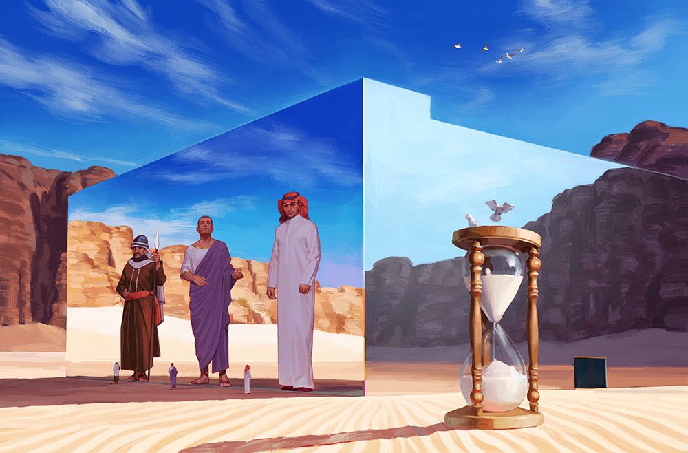 رسومات الفنان الإسباني العالمي إيغناسي مونريال للسعودية وثقافتها العربية وحضاراتها العريقة في مدينة العلا 🇪🇸🇸🇦