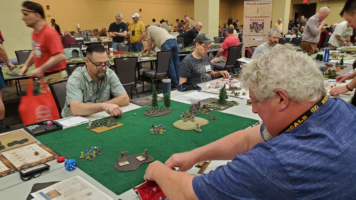 HMGS_Inc's tweet image. Boots pounded the battlefield & shields rang with fury at the SAGA tournament during #Historicon2025! Warbands clashed in brutal melees, clever feints & heroic last stands. Strategy, steel, and sheer will shaped the day. Only one warlord claimed victory! #SAGA #miniaturewargaming