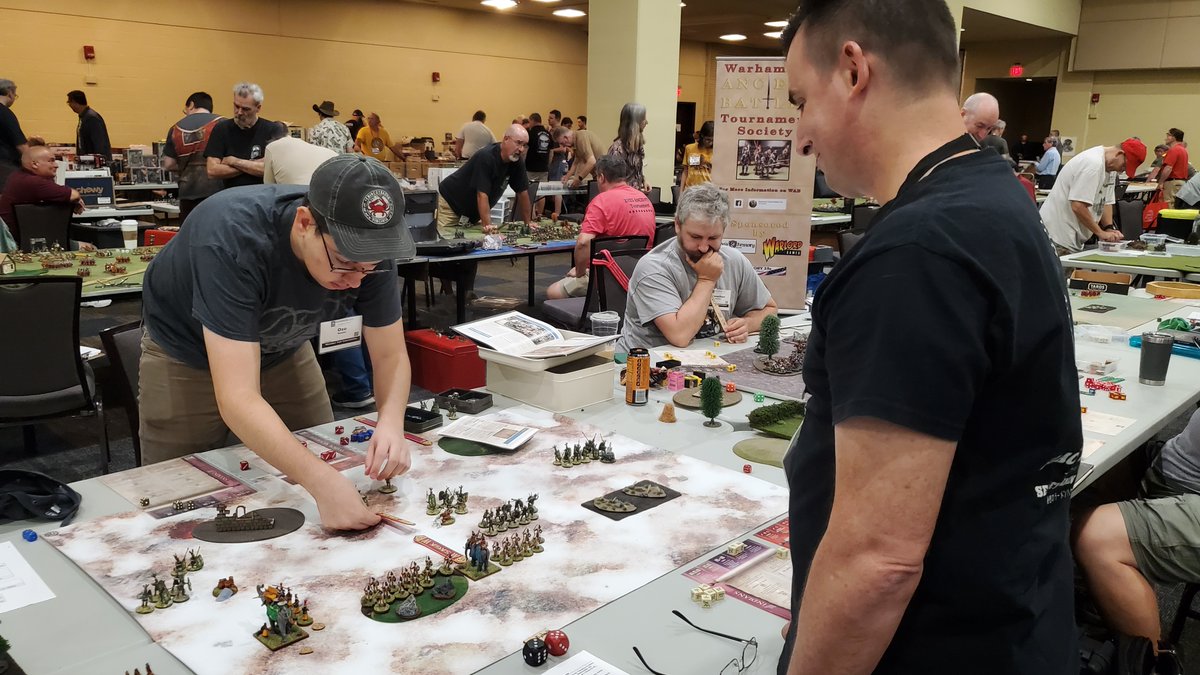 HMGS_Inc's tweet image. Boots pounded the battlefield & shields rang with fury at the SAGA tournament during #Historicon2025! Warbands clashed in brutal melees, clever feints & heroic last stands. Strategy, steel, and sheer will shaped the day. Only one warlord claimed victory! #SAGA #miniaturewargaming