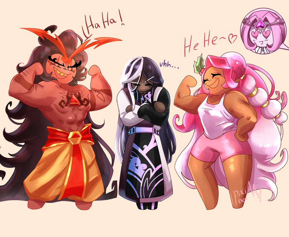 PixiAAA_'s tweet image. Gymbros ❤️💜🩷
#cookierunkingdom #burningspicecookie #darkcacaocookie #hollyberrycookie #eternalsugarcookie #goldencheesecookie #mysticflourcookie #purevanillacookie #shadowmilkcookie #cookierun