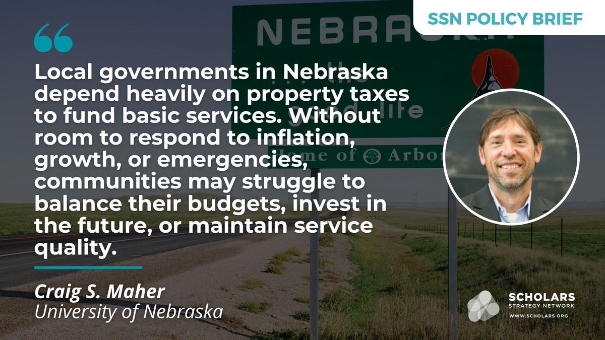 Scholars Strategy Network (bsky: @scholars.org) (@ssnscholars) on Twitter photo Nebraska’s proposed bill LB34 would strictly limit how much property tax revenue local gov'ts can raise each year. In this brief, Craig Maher (<a href="/UNOSPA/">UNO School of Public_Ad</a>) argues that lawmakers must revise the bill to strengthen communities rather than undermine them.
🔗 scholars.org/contribution/h… Nebraska’s proposed bill LB34 would strictly limit how much property tax revenue local gov'ts can raise each year. In this brief, Craig Maher (<a href="/UNOSPA/">UNO School of Public_Ad</a>) argues that lawmakers must revise the bill to strengthen communities rather than undermine them.
🔗 scholars.org/contribution/h…