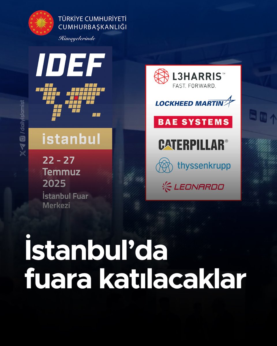 🔴 BM Filistin Raportörü'nün hazırladığı "soykırım ortağı şirketler" listesinde bulunan ve dünya çapında protesto edilen savunma sanayi şirketleri, yarın İstanbul'da başlayacak olan IDEF Savunma Sanayi Fuarı'na katılacak.

- Katılımcılardan BAE SYSTEMS: İsrail'in savaş
