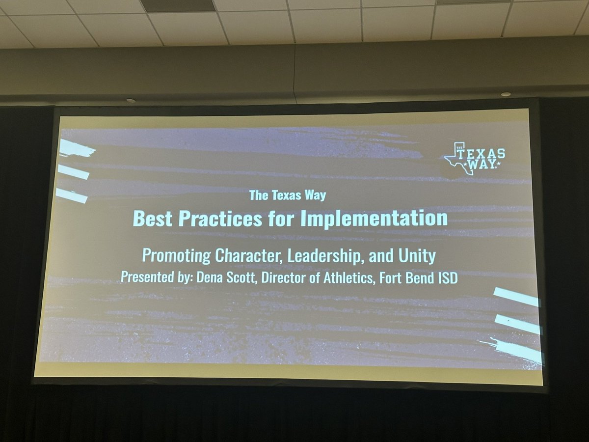FBISDAthletics's tweet image. The leader of the Dream Team presenting with Coach Mackey on the Texas Way and sharing how FBISD promotes playing the Texas Way! @THSCAcoaches @FortBendISD @DScott713