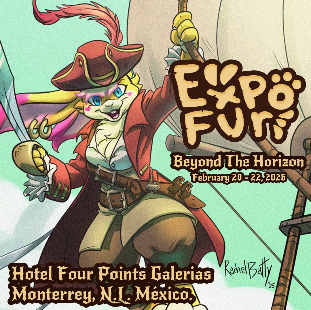 expofur's tweet image. Hoist the sails!
A new journey begins with ExpoFur: Beyond the Horizon!
Soon we’ll unveil: access packages, artist calls, and more secrets to be discovered.
Don't lose your heading—the adventure is just beginning!
Hotel Four Points, Galerias Monterrey, Nuevo León
#furryfandom