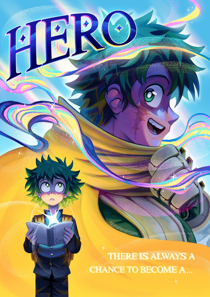 SharleneHopes's tweet image. I drew art with Izuku as if it were a half poster or part of the cover somehow❇️
#MHA #僕のヒーローアカデミア #MyHeroAcademia #MidoriyaIzuku