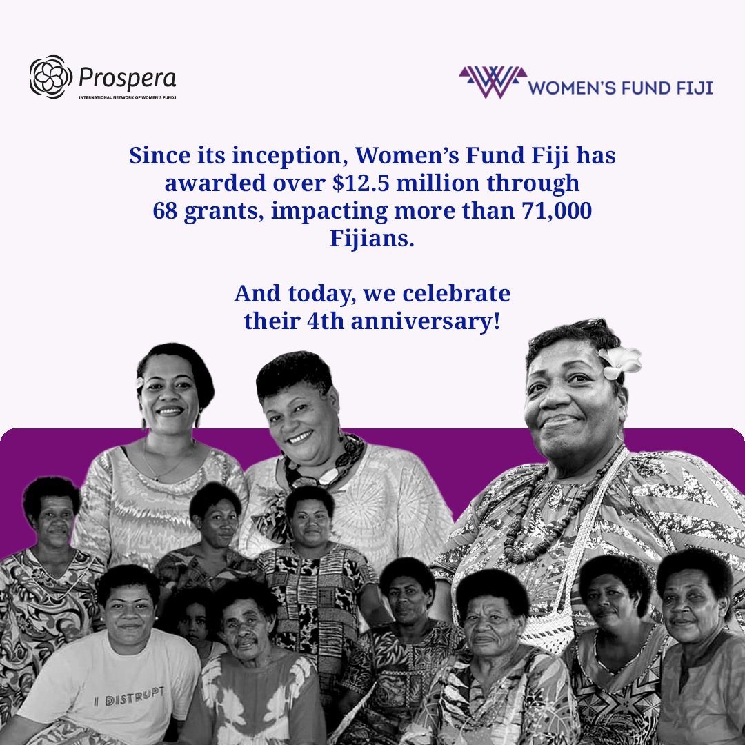 Prospera_INWF's tweet image. 🥳In its 4th year as an independent entity, #ProsperaMember @womensfundfiji continues to drive transformative feminist change across Fiji and the Pacific by mobilising resources, strengthening movements, and advancing gender justice.🌊