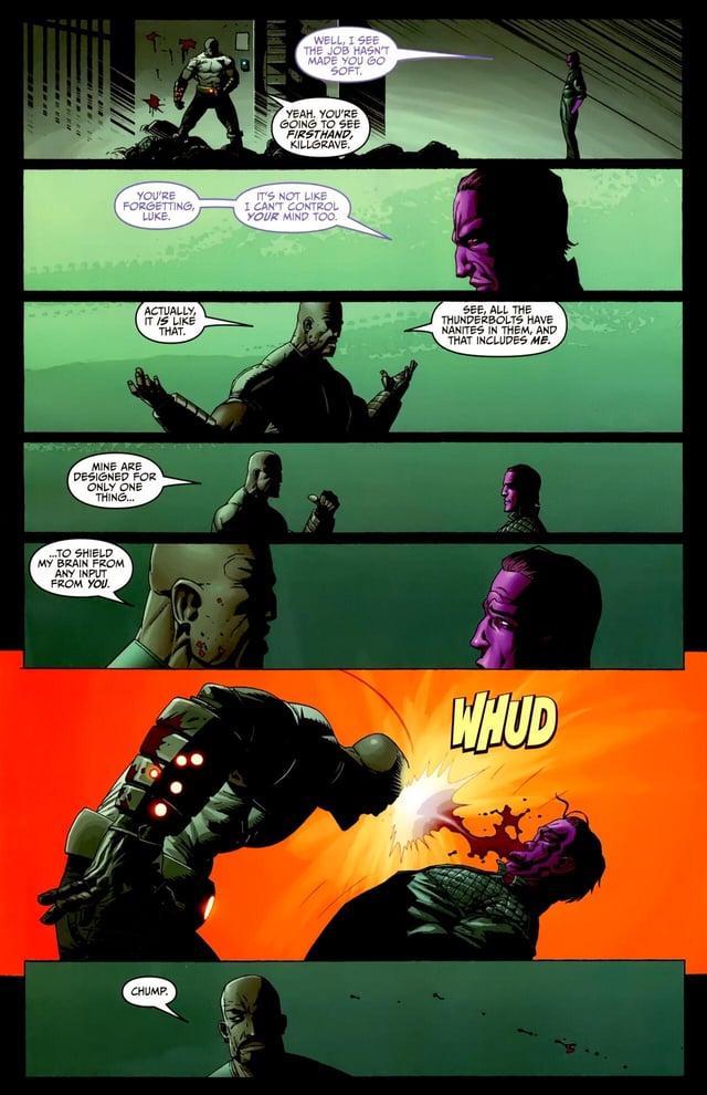 "Oh, sorry Killgrave...you said something? Because, y'know, when your powers don't work, you're just a cowardly little man..."