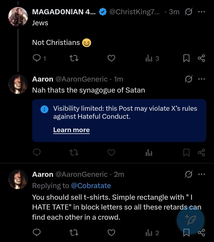 AaronGeneric's tweet image. Whaaaat? Imagine my surprise when I saw "the synagogue of Satan" is why I had to verify I was a human over the retard remarks XD.