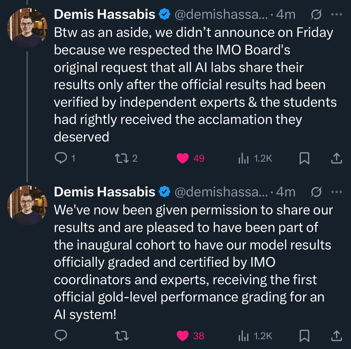 tomosman's tweet image. Sir Demis Hassabis ladies and gentleman.
ASI is in good hands.