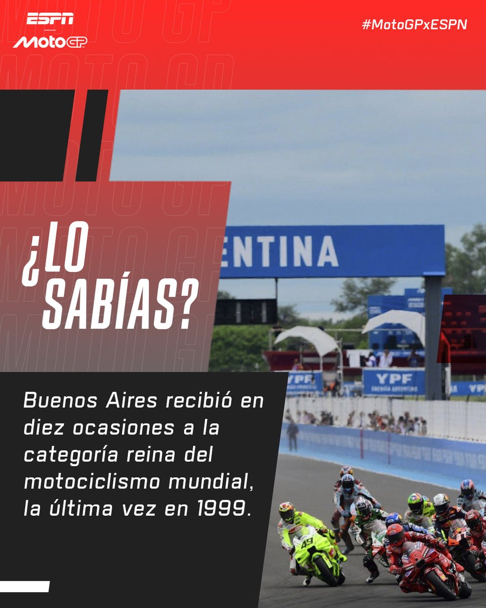 MotoGP_ESPN's tweet image. El #ArgentinaGP estará en Buenos Aires después de 28 años y la última vez fue muy especial. ¿Qué pasó? 🇦🇷🔍