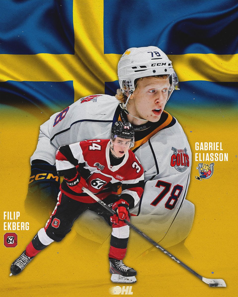 OHLHockey's tweet image. Doing some camping in Minnesota 🏕️🇸🇪
Gabriel Eliasson (#Sens) & Filip Ekberg (#Canes) have been named to Sweden’s roster for the World Junior Summer Showcase!
DETAILS 🗞️: tinyurl.com/33yp4p37
@OHLBarrieColts | @Ottawa67sHockey