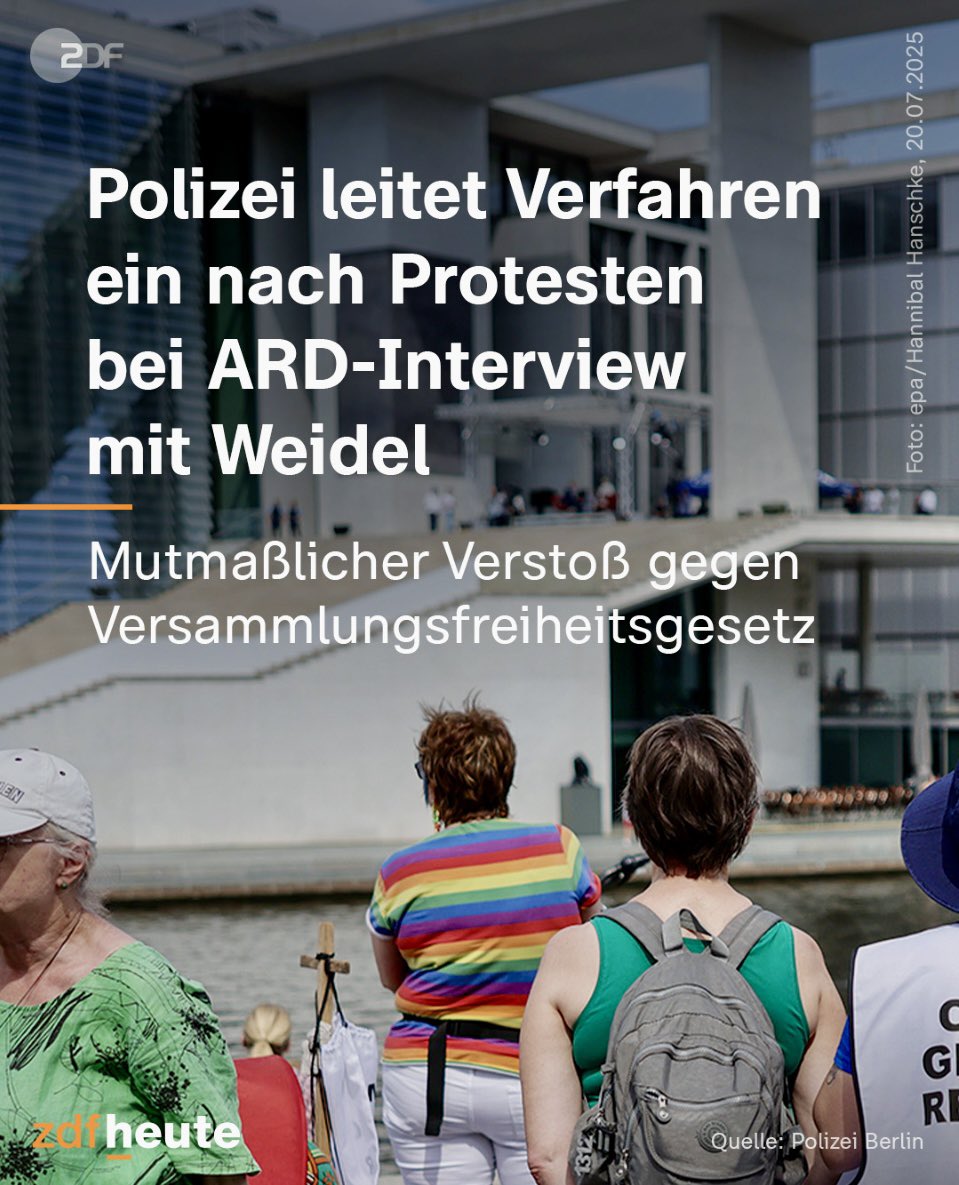 at_michii's tweet image. Erst lässt man die Störer beim Sommerinterview von Alice Weidel gewähren, weil’s gegen die AfD geht und wenn’s unbequem wird, ermittelt man plötzlich auf dem Papier, um den Schein von Rechtsstaatlichkeit zu wahren. Das ist kein fairer Staat mehr, das ist politisch gelenkt.…