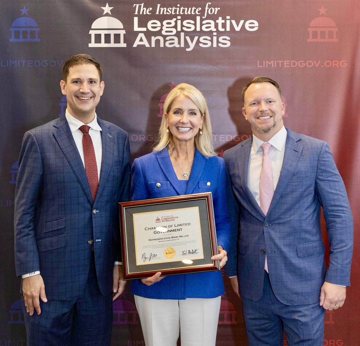 RepMaryMiller's tweet image. It’s an honor to be recognized as a Champion of Limited Government by @leganalysis. Our Founders entrusted us with a Republic that is limited and built to serve YOU, the people.
I’ll keep fighting every day to protect your freedoms and preserve America’s founding principles.