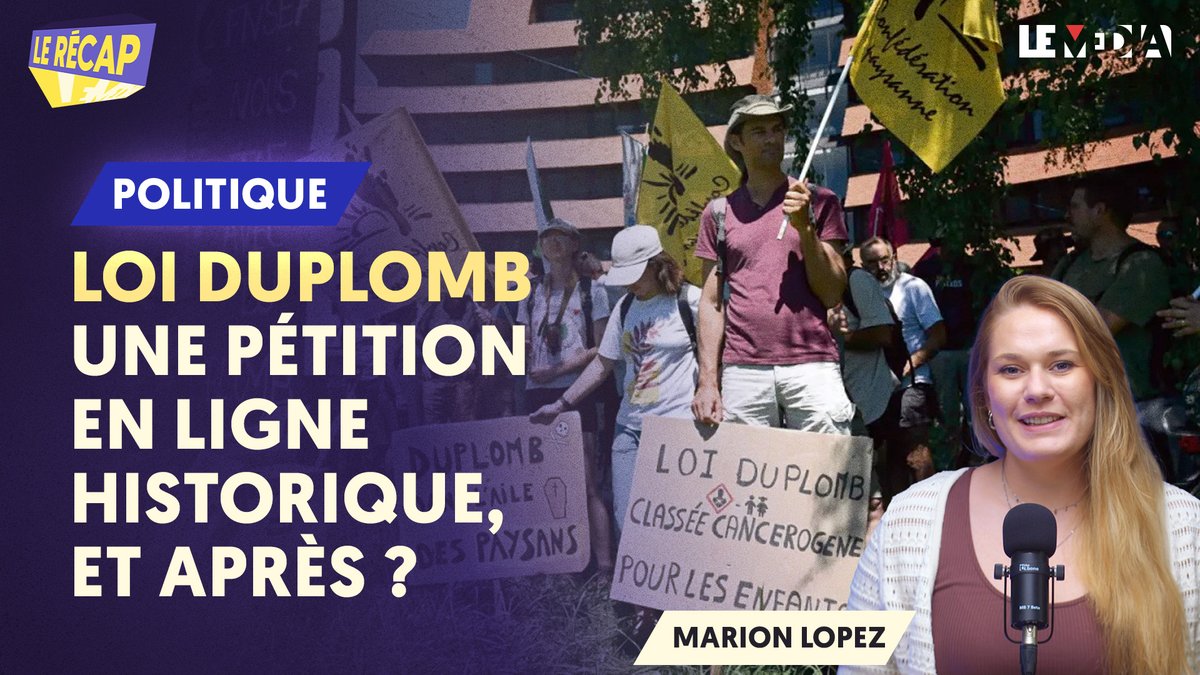 LeMediaTV's tweet image. LOI DUPLOMB : UNE PÉTITION EN LIGNE HISTORIQUE, ET APRÈS ?
Le Récap du 21 juillet 2025, par @MarionLpz !
➡️lemediatv.fr/emissions/2025…