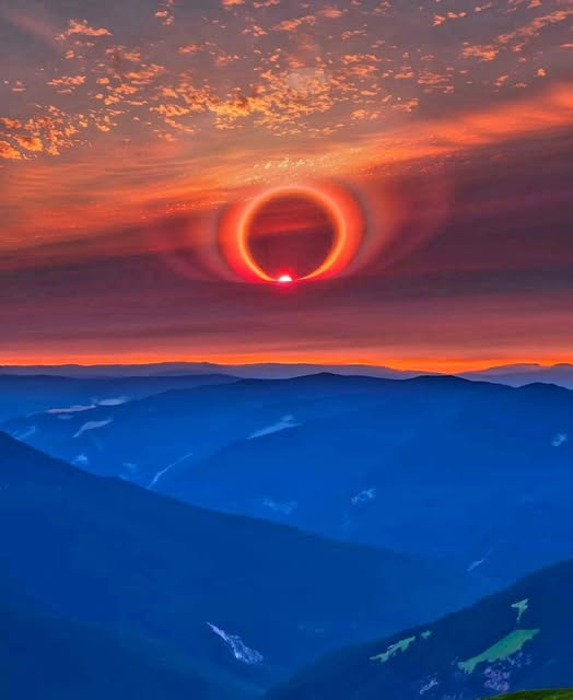 ShiningScience's tweet image. Extremely rare solar halo captured during sunrise...