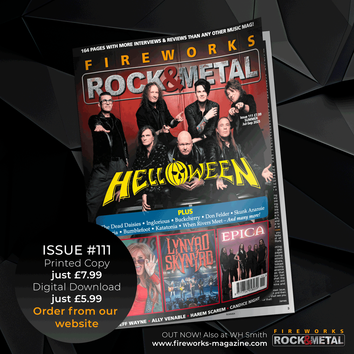 Fireworks_Mag's tweet image. Make your summer LOUD with Issue #111 of Fireworks! 🤘 164 pages, 41 interviews, 35 pages of reviews + features on Helloween, Lita Ford, Volbeat, Jeff Wayne &amp;amp; more! Grab your copy now 👉 fireworks-magazine.com/category/all-p… #Rock #Metal #Issue111
