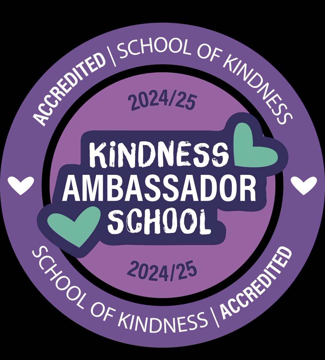Thrilled to be an accredited Kindness Ambassador School with 52 Lives 💜💚 Huge well done and thank you to our wonderful Kindness and Values Ambassadors.