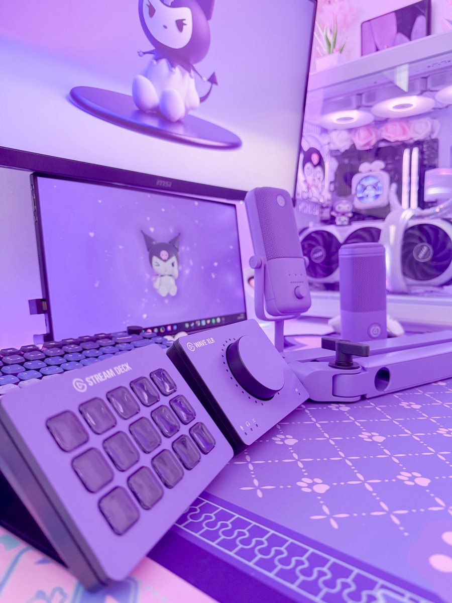 MochiFlurry's tweet image. Eeeep! Look at this beautiful purple collection from @elgato 😭💜.
Thank you Elgato for gifting me this set, helping me to prepare more to get back into my gaming channel in the future soon!
