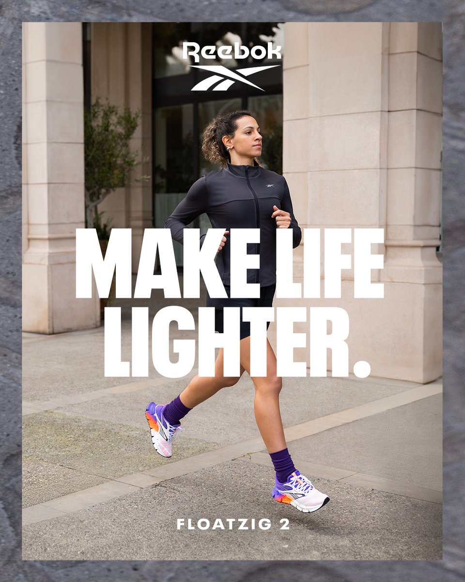 Reebok's tweet image. With ultimate energy return & maximum cushioning, the FloatZig 2 is designed to make life lighter.
Warning: You may get lost in your running thoughts.