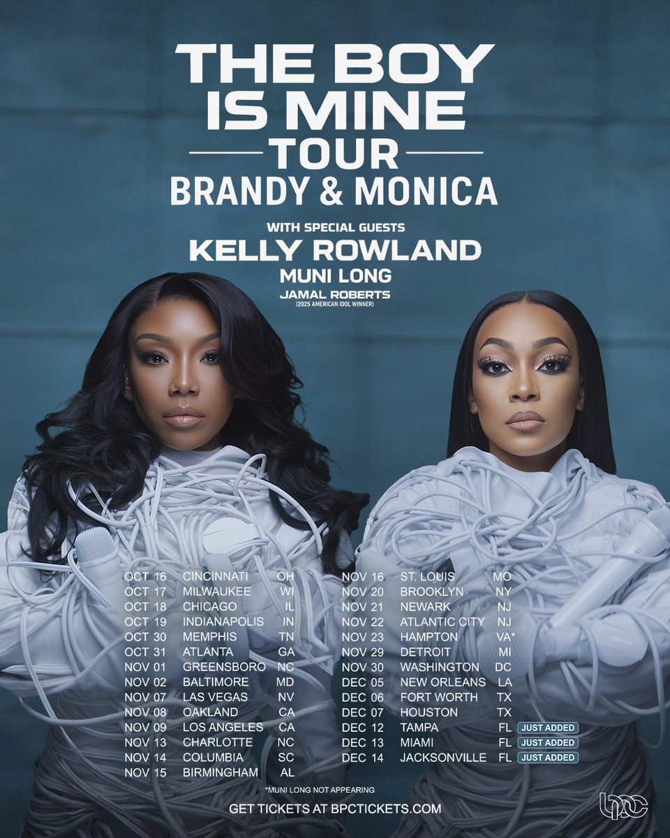 4everBrandy's tweet image. FLORIDA! New dates added for Tampa, Miami & Jacksonville. Link in bio ♥️
#TheBoyIsMineTour