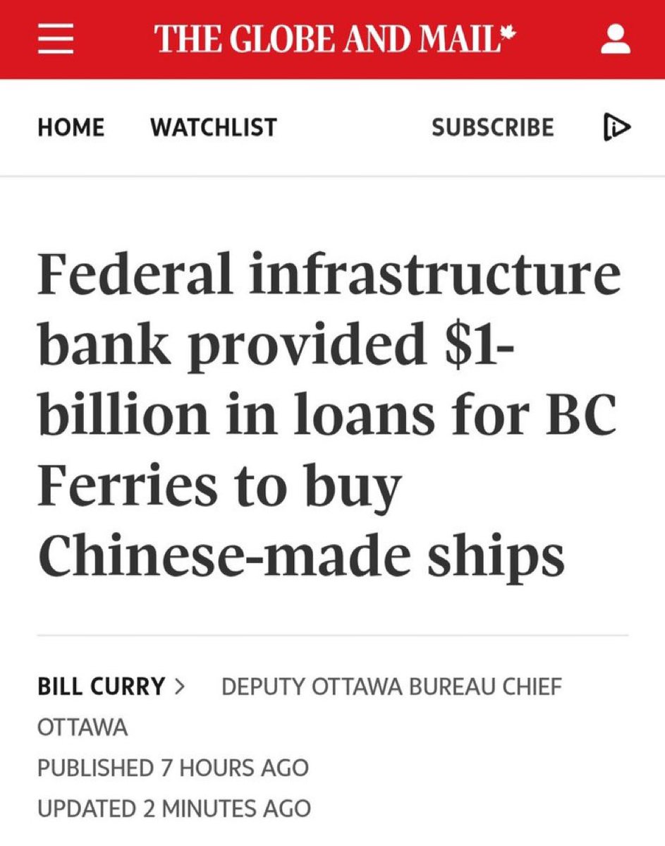 DanAlbas's tweet image. Don’t believe the Carney Government’s spin on tariffing foreign steel.
Instead of supporting Canadian steel, aluminium & shipbuilding jobs, they are funding a $1 Billion loan, not in Canada but a Chinese state owned shipyard.
Worse, they seem set to import it in tariff free!