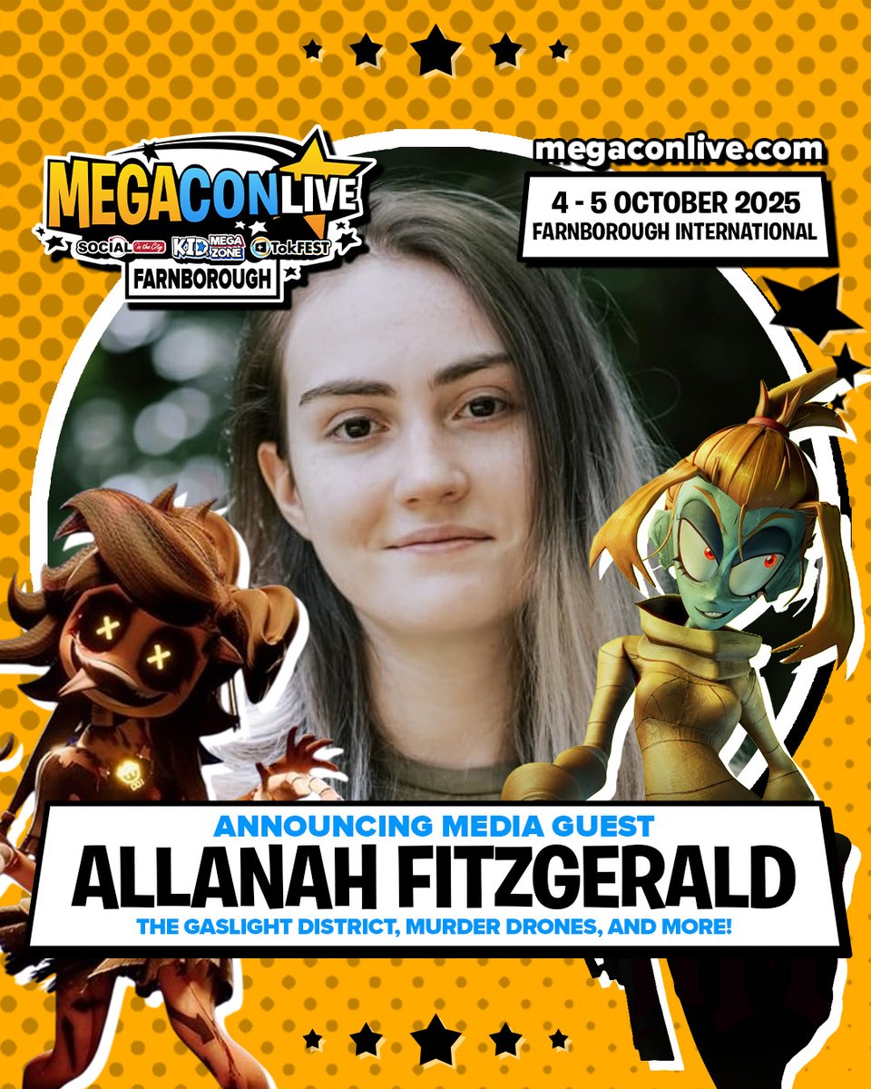 megaconlive's tweet image. ⭐ We’re excited to announce @fitzyva is coming to MegaCon Live Farnborough!
Known for voicing characters in Murder Drones, The Gaslight District, and more, they will be joining us 4–5 October at Farnborough International! 🎟️ Get your tickets now: megaconlive.com