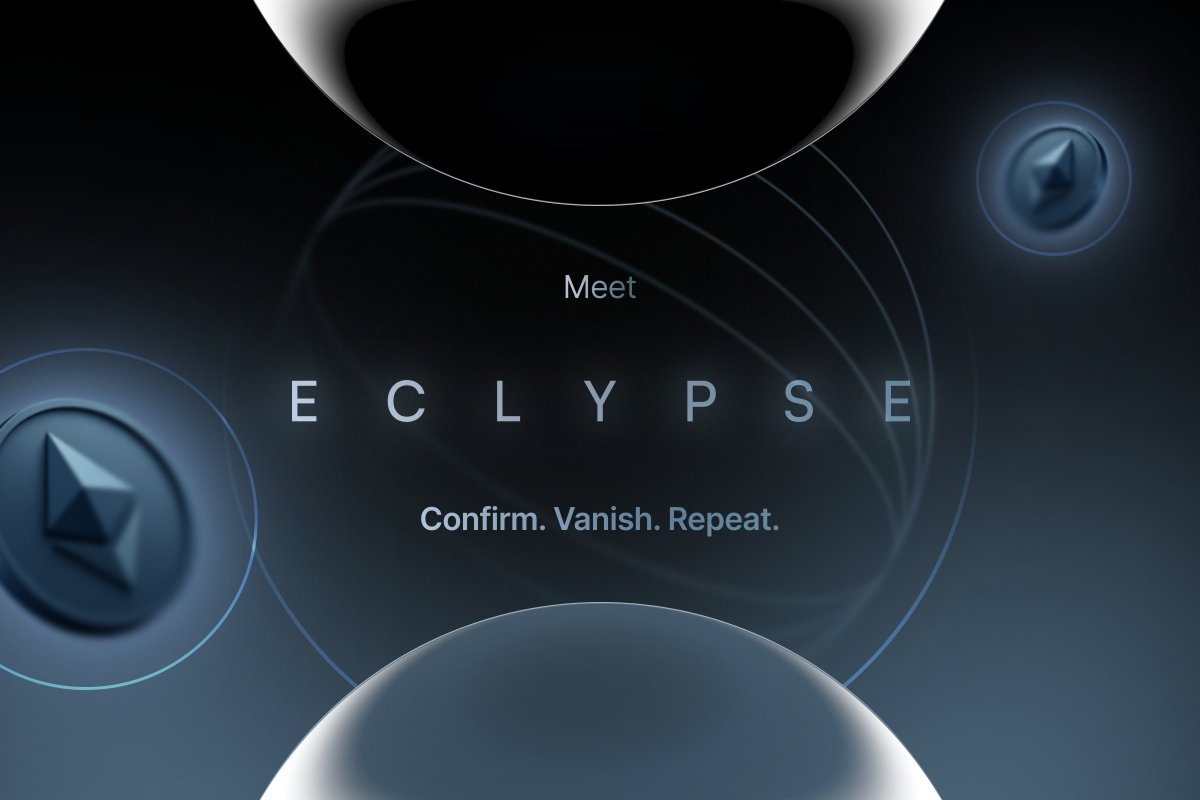 EclypseTrade's tweet photo. Ethereum's biggest flaw?
It never forgets.

Who you are. What you did. How you paid
Your identity, intent and sources - fully exposed.

But what if it didn't?
What if you vanished right after the block confirms?

Meet ECLYPSE⚫️
A new execution layer - one that disappears after you do.