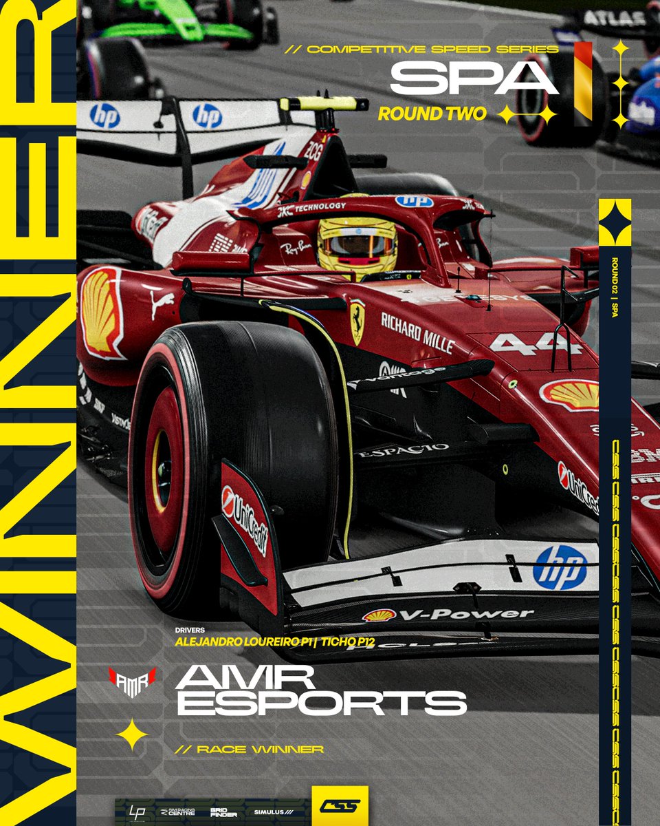 RACE WINNERS | S6 CONSOLE - R2 🇧🇪 | <a href="/AMR_EsportsF1/">AMR Esports</a> 

Taking their 1st win in CSS with <a href="/alexlofer__/">alexlofer</a> in style of a 0 stopper in the rain 🌧️

#CSSxS6